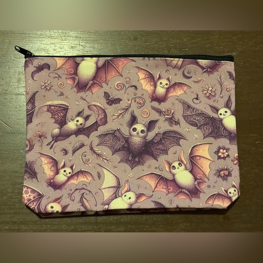 Cute Bat Print Pouch